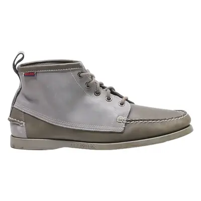 SEBAGO DOCKSIDE Moccasin Shoes Grey Leather Mens UK 8.5