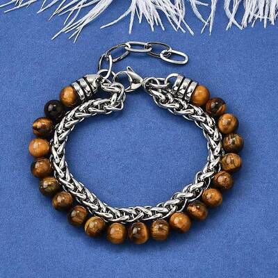 Natural Tiger Eye Round Beads Multi-strand Bracelets