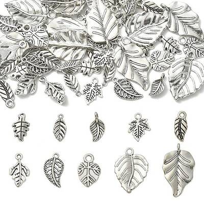 50Pcs 10 Styles Tibetan Style Alloy Pendants