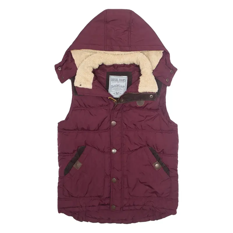 DIESEL Womens Gilet Purple Hooded M