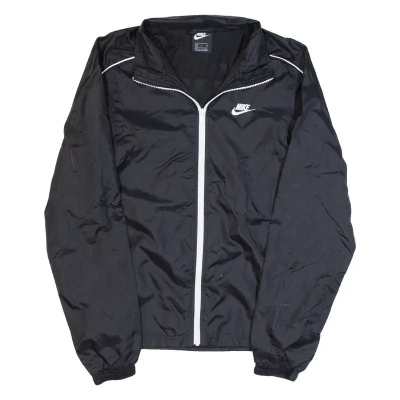 NIKE Mesh Lined Mens Track Jacket Black Nylon S