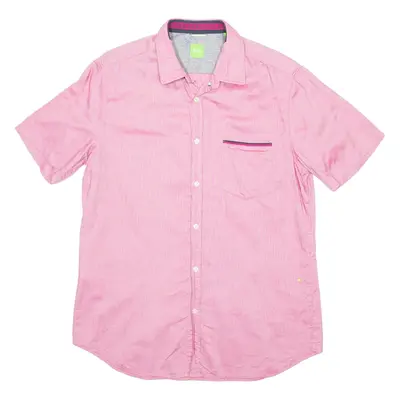 BOSS HUGO BOSS Mens Plain Shirt Pink L