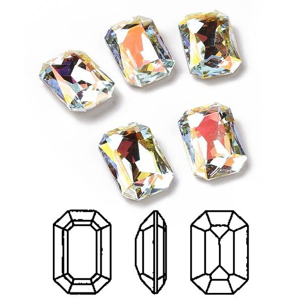 Light AB Style Glass Rhinestone Cabochons