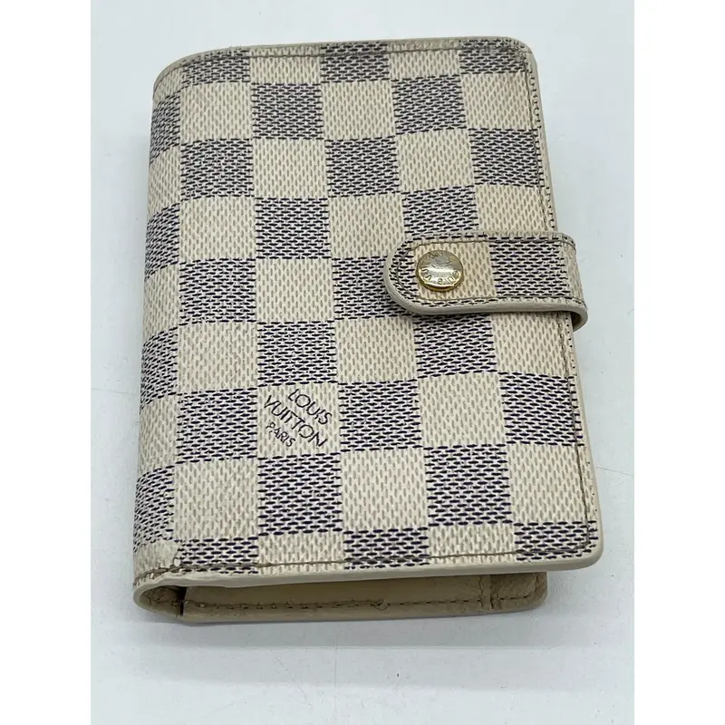 Pre-owned LOUIS VUITTON Coated Canvas small leather goods Preloved Damier Azur French Wallet. 729HGR7 111424H