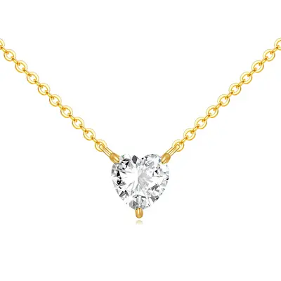 14K Gold 1 CT.T.W. Moissanite Heart Pendant Necklace