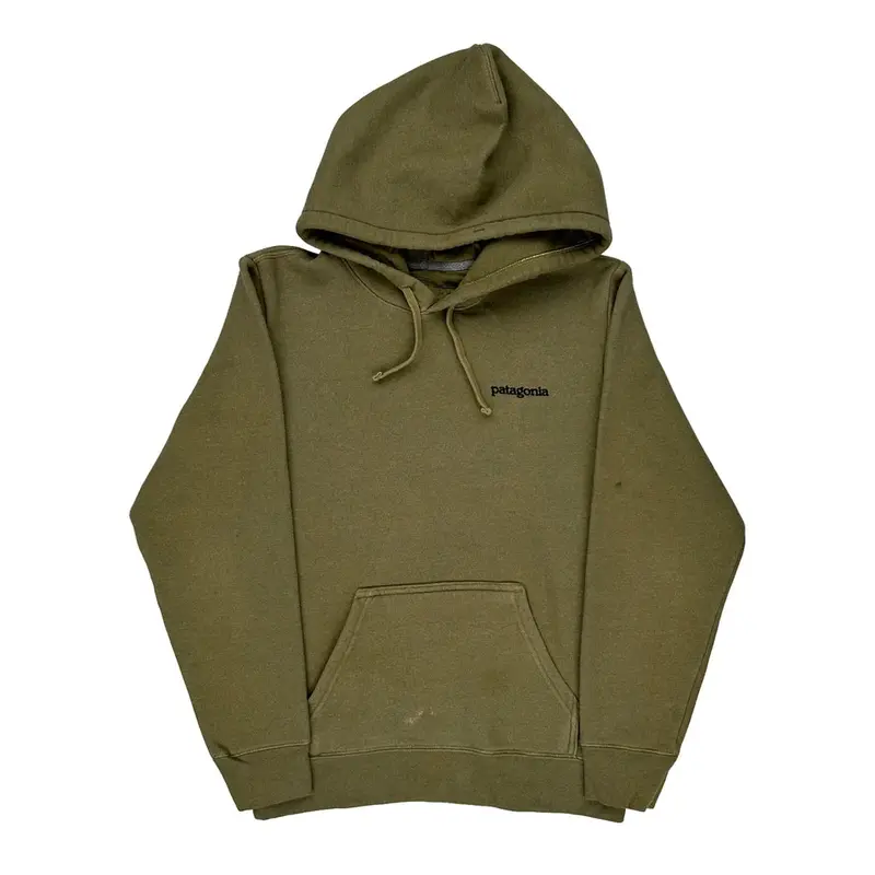 Patagonia Graphic Hoodie - Small Khaki Cotton Blend