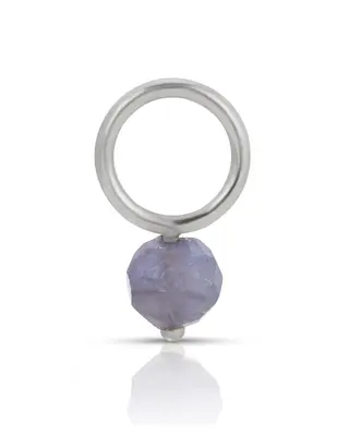 14K Fine One Love Birthstone Charms | Month/Gemstone: December - Tanzanite | Metal Color: Solid White Gold