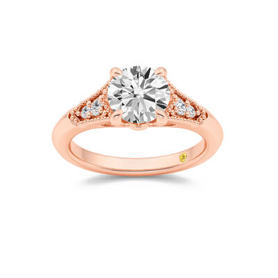Lily Art Deco Round Lab Grown Diamond Engagement Ring | 10K Rose Gold 3 1/10 CT. TW.