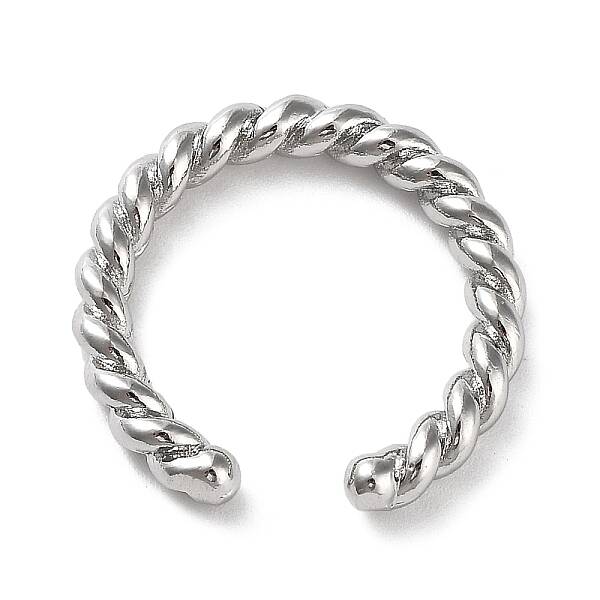 Rack Plating Brass Twist Rope Shape Open Cuff Rings for Women