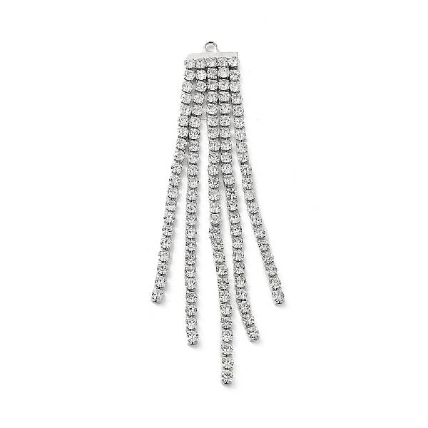 Alloy with Rhinestone Cup Chains Tassel Pendants