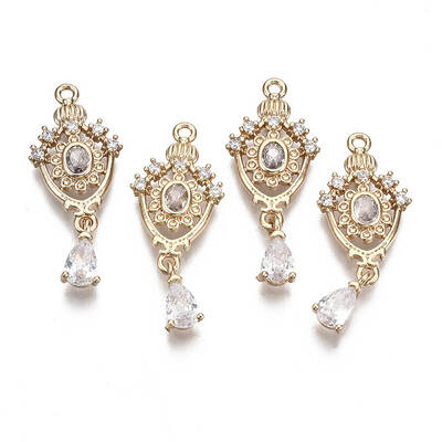 Brass Micro Pave Cubic Zirconia Links