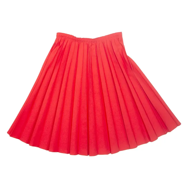 FELISOL Womens Pleated Skirt Red Midi M
