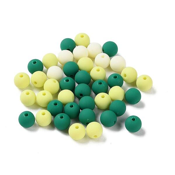 Rubberized Style Imitated Silicone Acrylic Beads