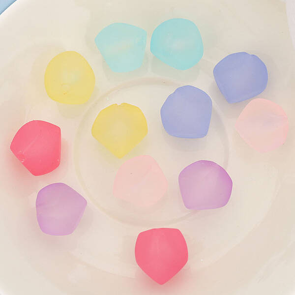 Rubberized Style Transparent Acrylic Beads