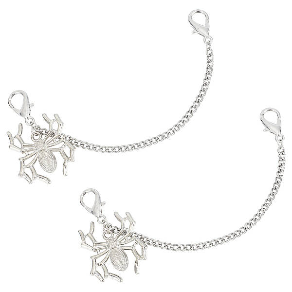 2Pcs Alloy Spider Charm Shoe Chains