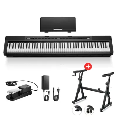 Donner DEP-16 88 Key Weighted Portable Digital Piano for Beginner - Portable Piano / Piano+Accessories