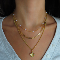 Evry Jewels Blooming Bundle for Women – 3 piece necklace bundle featuring the Lover Girl, Link Up, and Hibiscus Necklaces ...