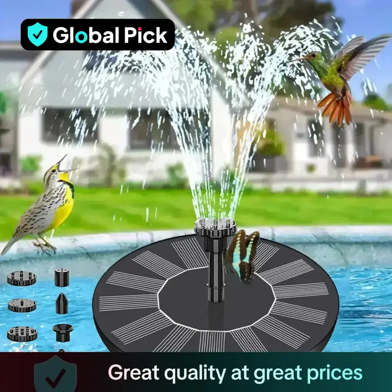 Solar Powered Water Fountain Pump, Solar Fountain Pump with Accessories, Fountain for Ponds, Gardens, Fish Tanks and Outdoors...
