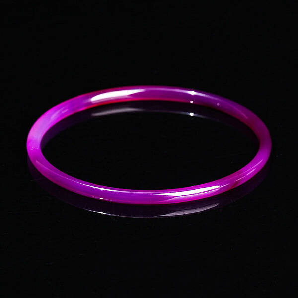 Dyed Natural Blue Lace Agate Simple Plain Bangle for Women