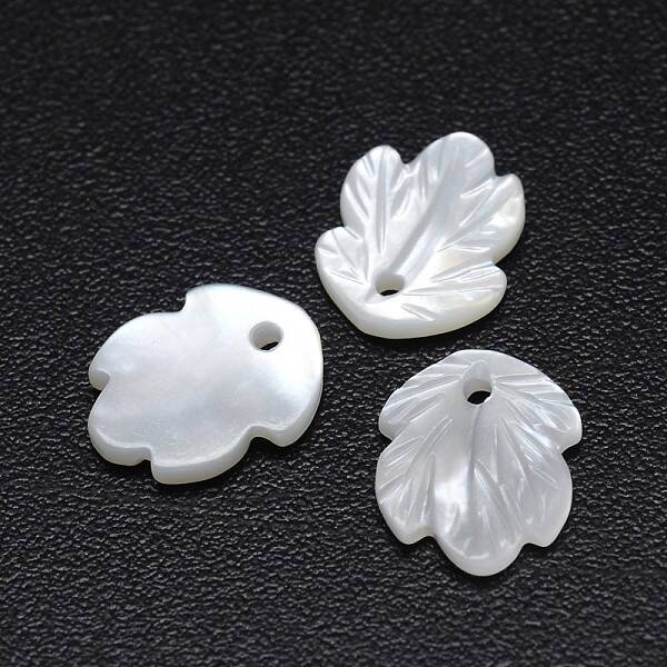 Leaf Natural White Shell Mother of Pearl Shell Charms