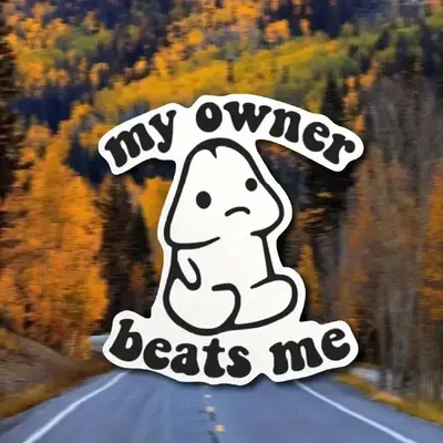 Funny Cartoon Pattern Car Sticker, Waterproof Vinyl Decal, Durable Decal for Cars, Car Decorative Sticker, Humorous Vehicle A...