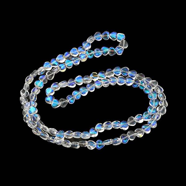 AB Color Plated Electroplate Transparent Glass Beads Strands