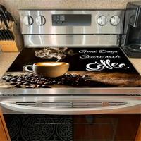 Coffee Pattern Gas Stove Cooktop Panel Protector Cover,  1 Count Heat & Scratch Resistant Stove Top Protectors, Multipurpose ...