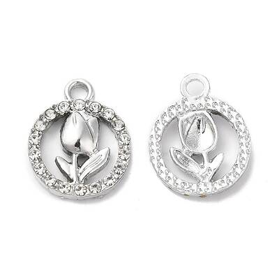 Rack Plating Alloy Crystal Rhinestone Pendants