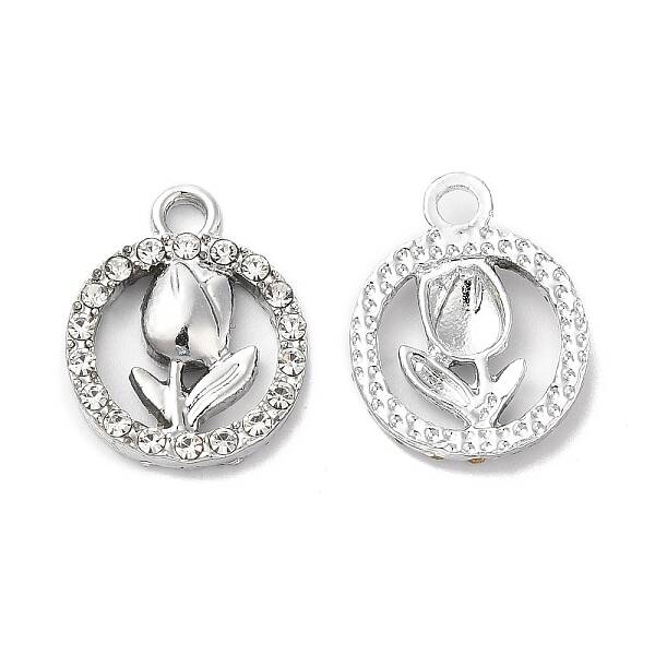 Rack Plating Alloy Crystal Rhinestone Pendants