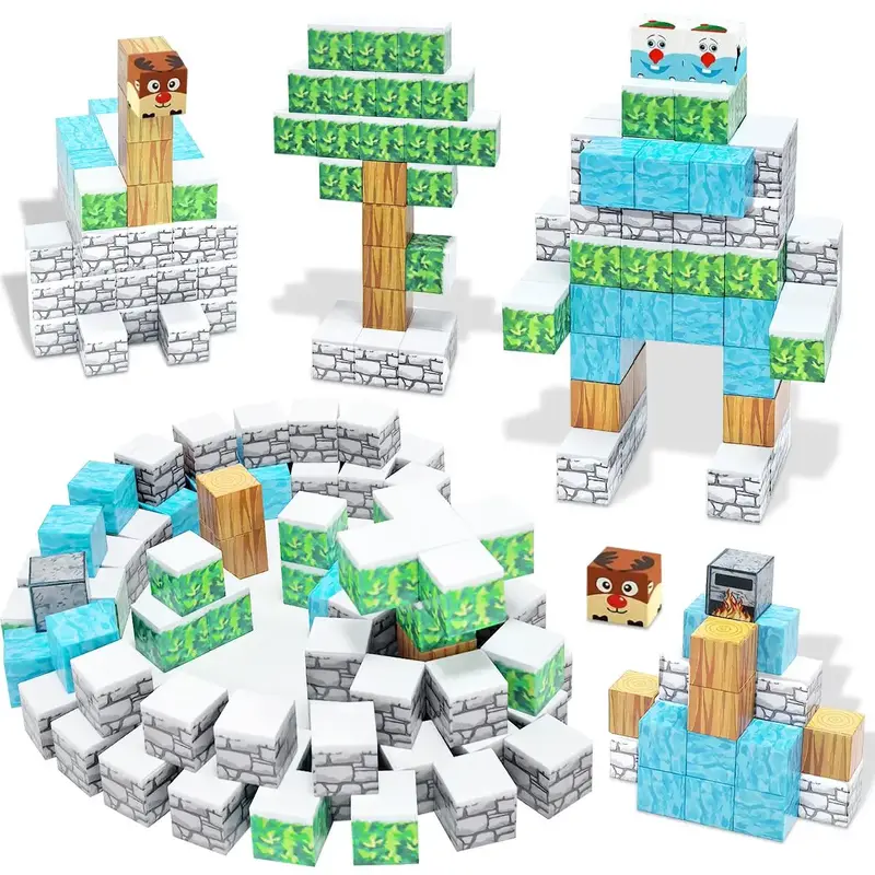 Magnetic Building Blocks Toy, 108pcs/set Magnetic Cube Sensory Educational Toy for Boys & Girls, Creative Blocks Building Toy