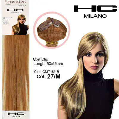 Hc milano extension 3 clips no remy width 14-16cm length 50cm col.27m