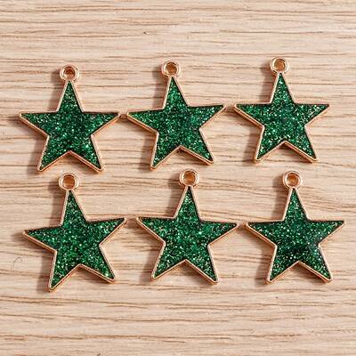 Glitter Alloy Enamel Pendants