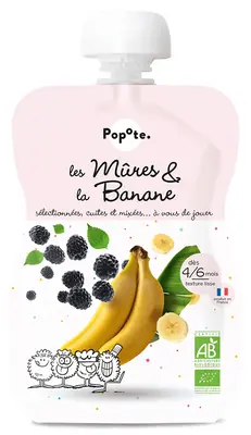 Popote Blackberries & Banana 4/6 Months Organic 120g