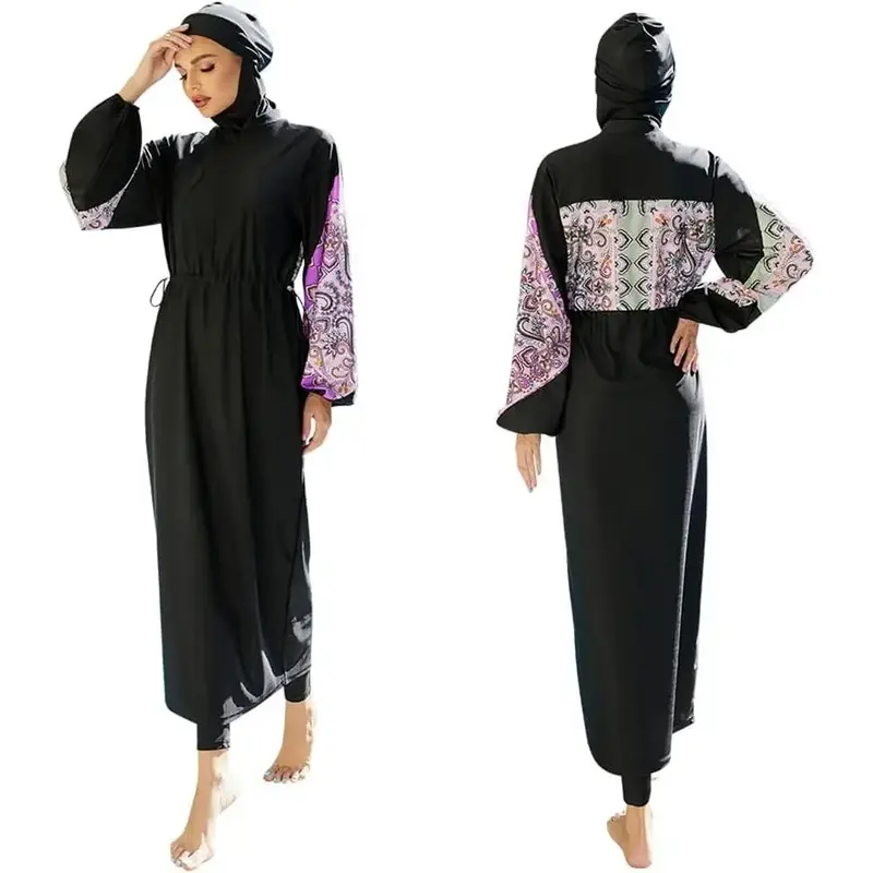 Modest Full-Cover Islamic Swimwear for Women – Burkini Set with Hijab, Top, Pants & Swimming Cap – Covered in Peace