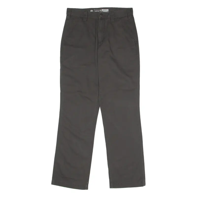 CARHARTT Workwear Mens Canvas Trousers Grey Relaxed Straight W30 L32