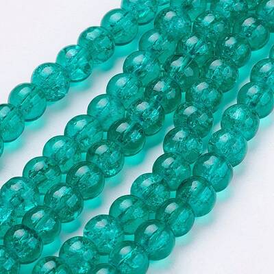 Spray Painted Crackle Glass Beads Strands