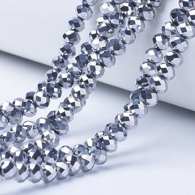 Electroplate Transparent Glass Beads Strands