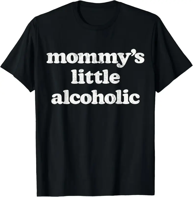 100% Cotton Mommy's Little Alcoholic Funny Drunk Mom Life Alcohol Joke T-Shirt