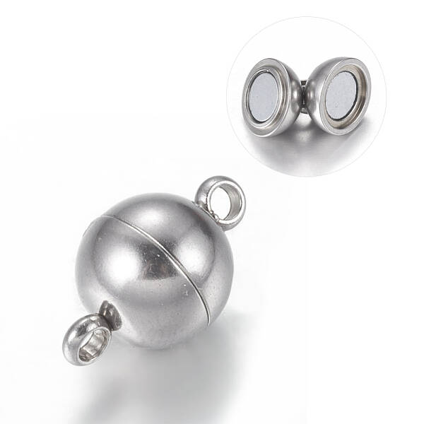 Tarnish Resistant 304 Stainless Steel Magnetic Clasps with Loops