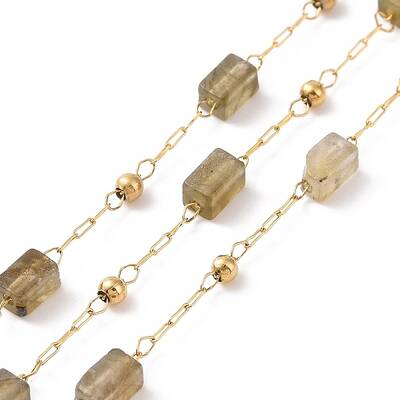 Natural Labradorite Rectangle Beaded Chains