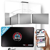 LIPFISBARBERSHOP.COM Door Mount, The 360° Mirror - 3 Way Mirror for Self Hair Cutting with Height Adjustable Telescoping Hoo...