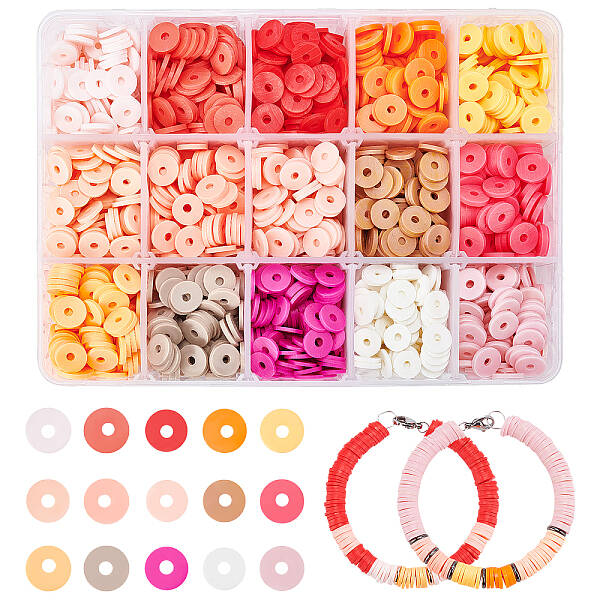 150G 15 Colors Handmade Polymer Clay Beads
