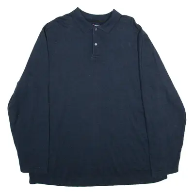 RALPH LAUREN CHAPS Mens Polo Shirt Blue Long Sleeve 2XL