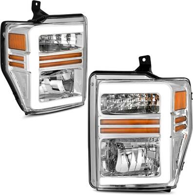 YITAMOTOR® LED DRL Headlights Assembly Compatible with 2008 2009 2010 Ford F250 F350 F450 Super Duty Replacement Headlamp Ch...