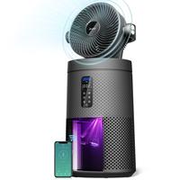 AROEVE MK08W Smart WiFi Air Purifier Fan & Cooling Appliance, 1980 Sq.Ft Coverage, Auto Clean, Dust Remover-CARB Certified