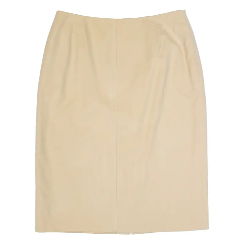 JAEGER Womens Pencil Skirt Beige Knee Length Wool UK 14
