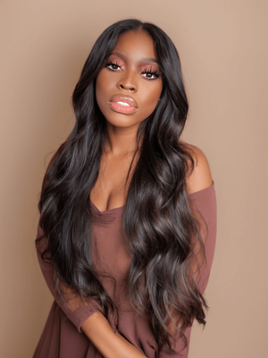 UNice Hair Body Wave Hair Bundles with Closure 100% Unprocessed Human Hair 4 Bundles with Middle Part T Part Lace Closure Nat...