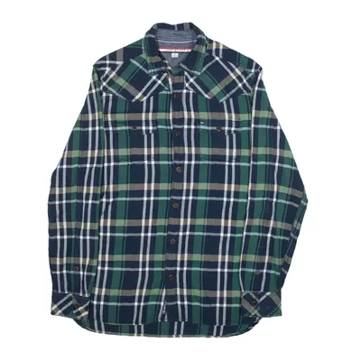 TOMMY HILFIGER Shirt Green Check Long Sleeve Mens S