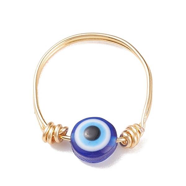 Resin Evil Eye Beaded Finger Ring