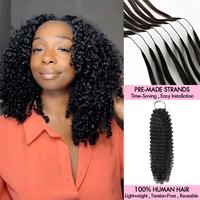 QVR Soft Feather Crochet Hair 3 Packs Small Kinky Curly Machine Made Human Hair Extension Wavy